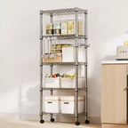 5971.8 Rolling Garage Shelving Unit, 4-Tier Wire Storage Shelves with Wheels, 2640LBS Load Industrial Rack