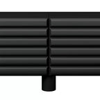 Black Wavy-Door TV Stand, 4-Cabinet, Up to 75" TV, 1-Person Assembly