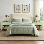 Light Green Rectangle Nightstand with 1 Drawer & 1 Shelf, Single