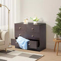 Karl Home 26 Inch Three Tier Four Drawer Dresser With Matte Gold Handles