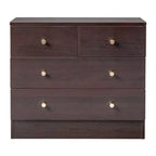 White 4-Drawer Dresser, 3-Tier, Matte Gold Handles, for 1
