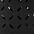 Black Cylindrical Side Table, Iron Laser-Cut, 1-Person Use, Indoor/Outdoor