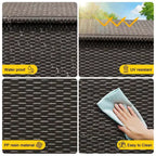 125-Gallon PE Rattan Deck Box with Wheels, Brown / Gray, 1-Person