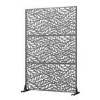 Brown / Light Gray / Olive Green 3-Panel Metal Privacy Screen, Freestanding & Wall-Mount