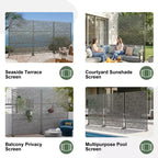 Brown / Light Gray / Olive Green 3-Panel Metal Privacy Screen, Freestanding & Wall-Mount