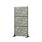 Brown / Light Gray / Olive Green 3-Panel Metal Privacy Screen, Freestanding & Wall-Mount
