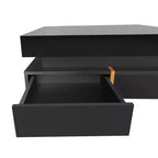 Black High Gloss Square Coffee Table with 4 Drawers