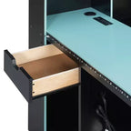 Black+Blue / Black+Red Gaming Daybed with Desk & Storage – Full/Queen, 1-Person