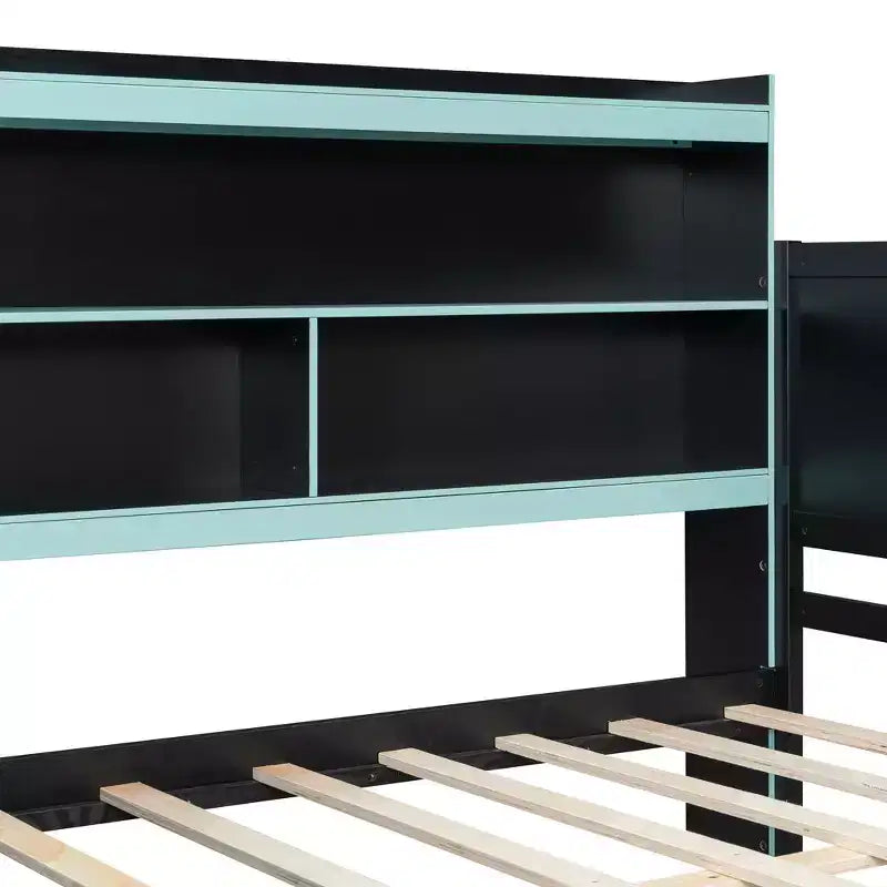 Black+Blue / Black+Red Gaming Daybed with Desk & Storage – Full/Queen, 1-Person