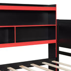 Black+Blue / Black+Red Gaming Daybed with Desk & Storage – Full/Queen, 1-Person
