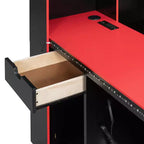 Black+Blue / Black+Red Gaming Daybed with Desk & Storage – Full/Queen, 1-Person