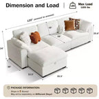Beige / Black / Brown / Dark Gray Modular Sectional Sofa – L-Shape / U-Shape / Sleeper, Seats 4–6