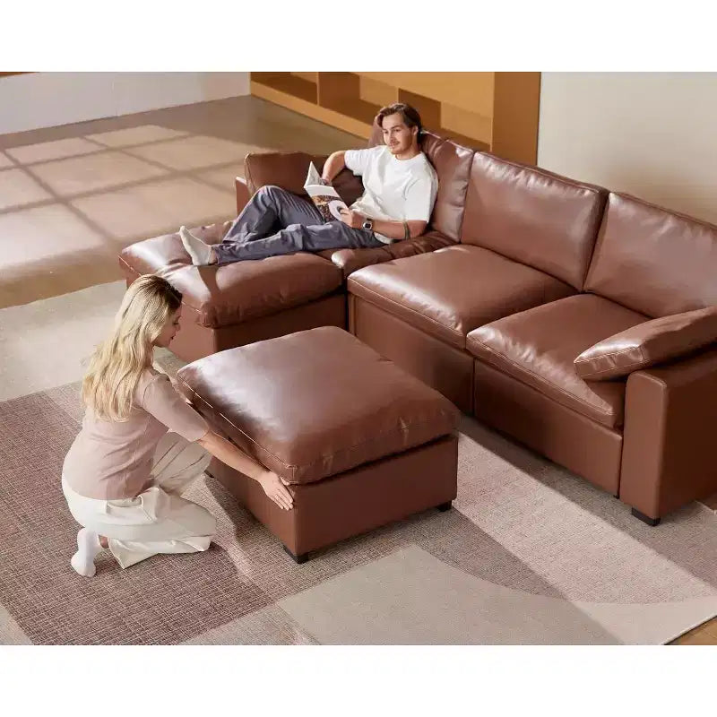 Beige / Black / Brown / Dark Gray Modular Sectional Sofa – L-Shape / U-Shape / Sleeper, Seats 4–6