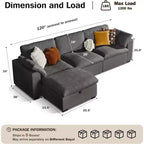 Beige / Black / Brown / Dark Gray Modular Sectional Sofa – L-Shape / U-Shape / Sleeper, Seats 4–6