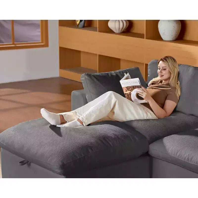 Beige / Black / Brown / Dark Gray Modular Sectional Sofa – L-Shape / U-Shape / Sleeper, Seats 4–6