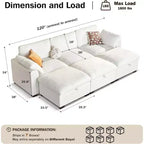 Beige / Black / Brown / Dark Gray Modular Sectional Sofa – L-Shape / U-Shape / Sleeper, Seats 4–6