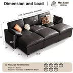 Beige / Black / Brown / Dark Gray Modular Sectional Sofa – L-Shape / U-Shape / Sleeper, Seats 4–6