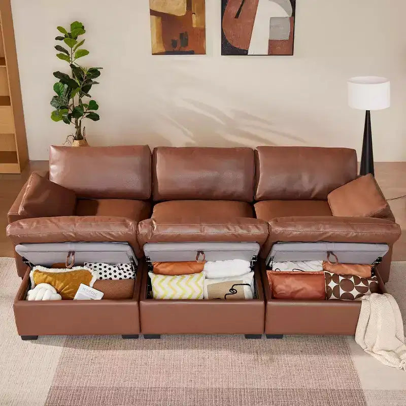 Beige / Black / Brown / Dark Gray Modular Sectional Sofa – L-Shape / U-Shape / Sleeper, Seats 4–6