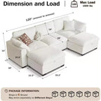 Beige / Black / Brown / Dark Gray Modular Sectional Sofa – L-Shape / U-Shape / Sleeper, Seats 4–6