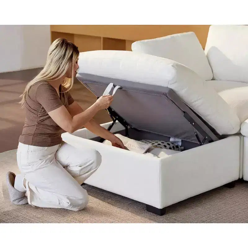 Beige / Black / Brown / Dark Gray Modular Sectional Sofa – L-Shape / U-Shape / Sleeper, Seats 4–6
