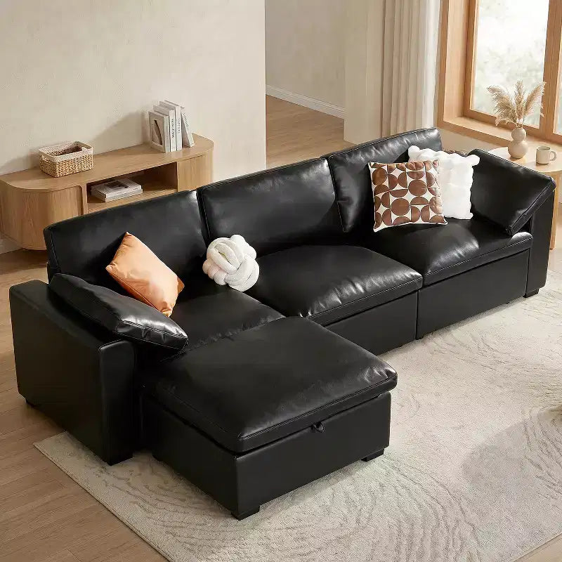 Beige / Black / Brown / Dark Gray Modular Sectional Sofa – L-Shape / U-Shape / Sleeper, Seats 4–6