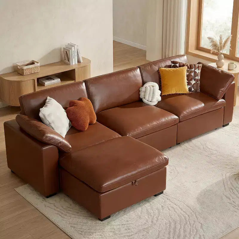 Beige / Black / Brown / Dark Gray Modular Sectional Sofa – L-Shape / U-Shape / Sleeper, Seats 4–6