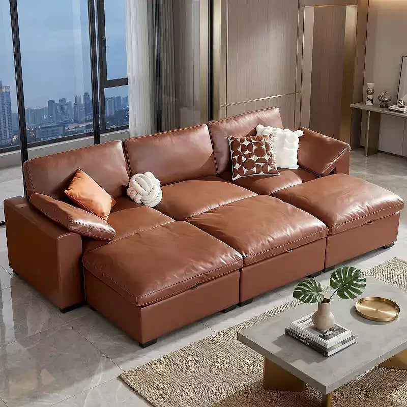 Beige / Black / Brown / Dark Gray Modular Sectional Sofa – L-Shape / U-Shape / Sleeper, Seats 4–6
