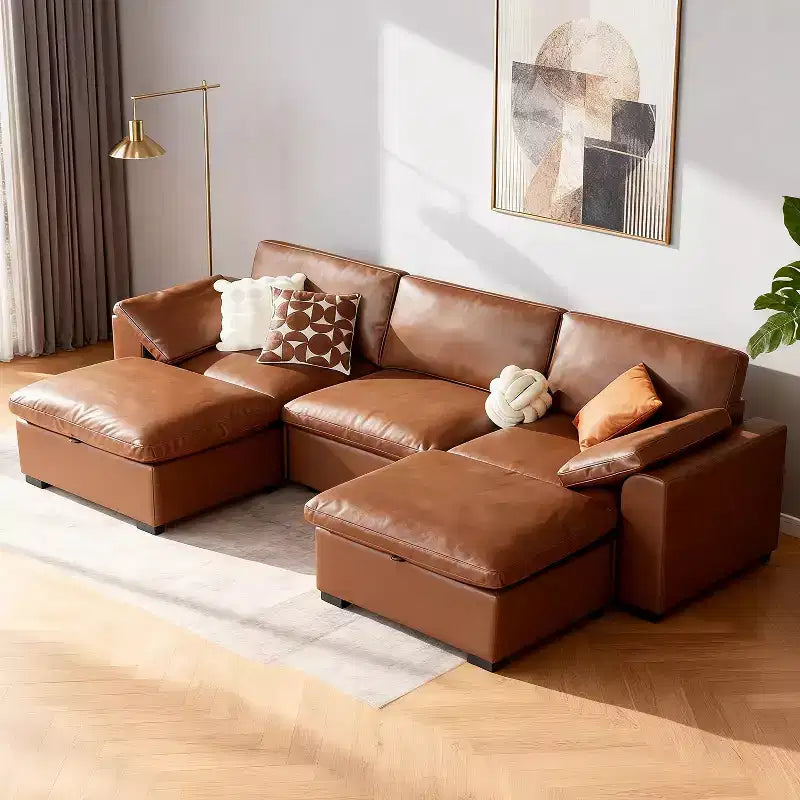 Beige / Black / Brown / Dark Gray Modular Sectional Sofa – L-Shape / U-Shape / Sleeper, Seats 4–6