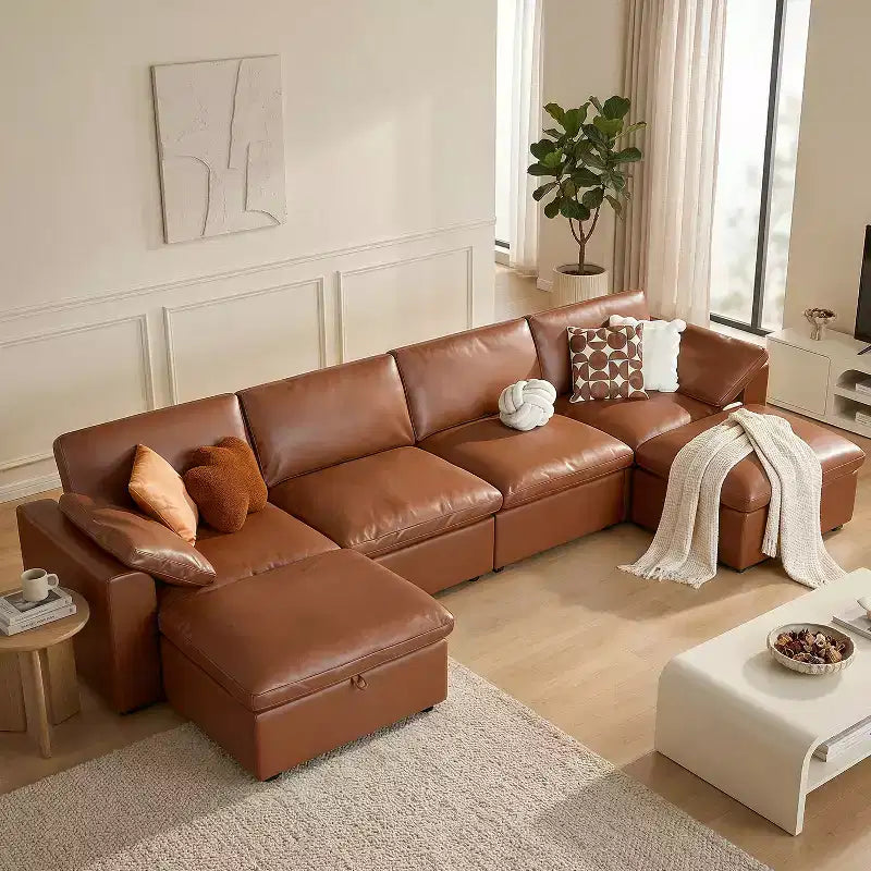 Beige / Black / Brown / Dark Gray Modular Sectional Sofa – L-Shape / U-Shape / Sleeper, Seats 4–6
