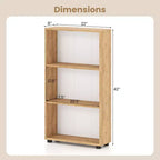 Libreria aperta a 3 ripiani Marrone / Bianco con kit antiribaltamento, Monoutente