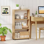 Libreria aperta a 3 ripiani Marrone / Bianco con kit antiribaltamento, Monoutente