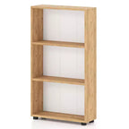 Libreria aperta a 3 ripiani Marrone / Bianco con kit antiribaltamento, Monoutente