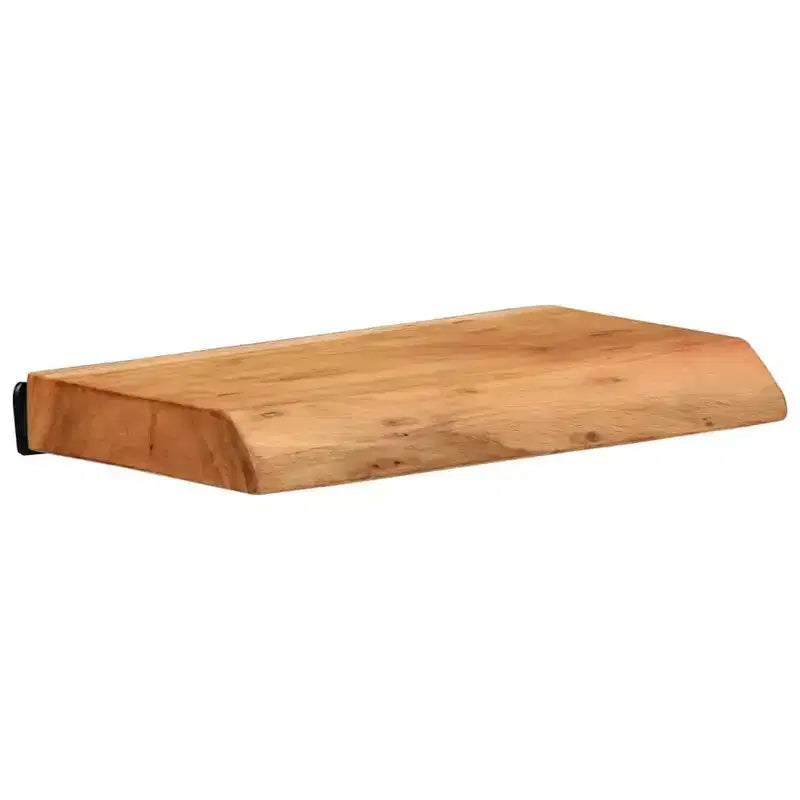 Natural Acacia Wood Wall Shelves, Set of 2 — Brown