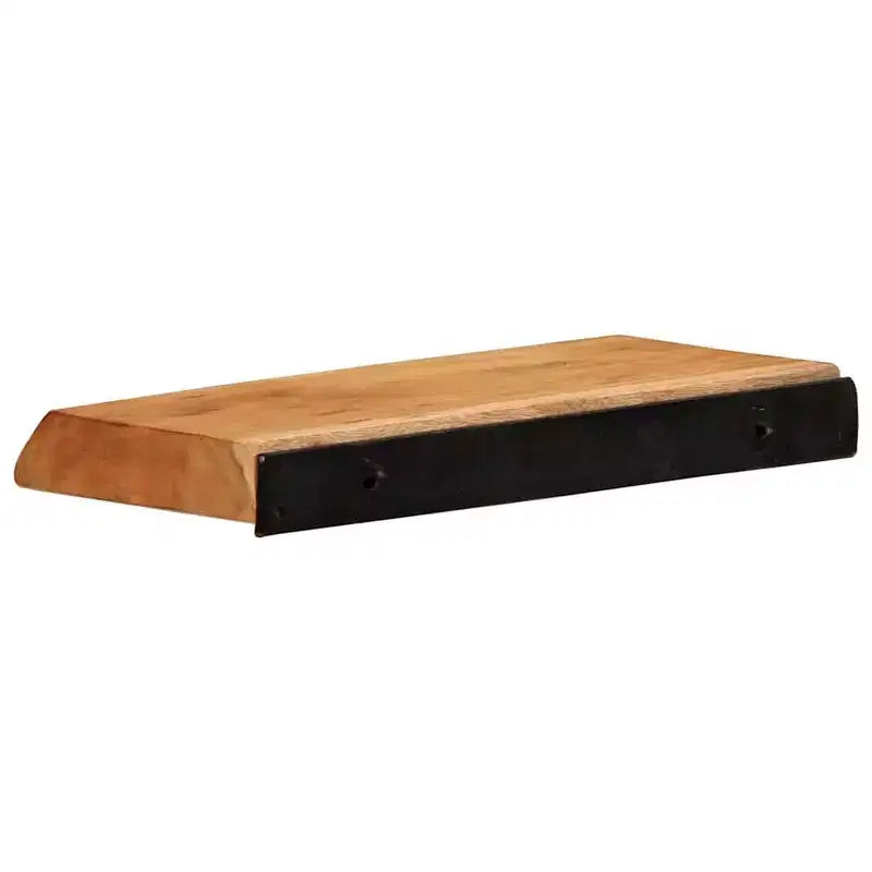 Natural Acacia Wood Wall Shelves, Set of 2 — Brown