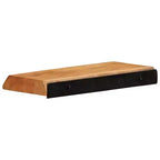 Natural Acacia Wood Wall Shelves, Set of 2 — Brown