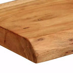 Natural Acacia Wood Wall Shelves, Set of 2 — Brown