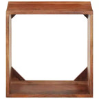Natural Acacia Wood Wall Cube Shelf, Open Compartment, Single