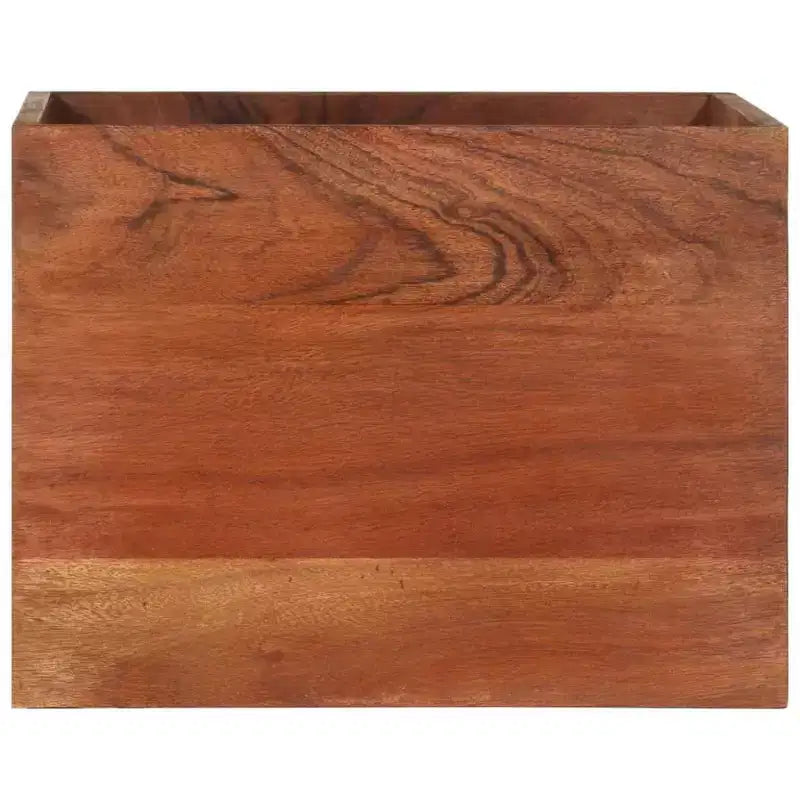 Natural Acacia Wood Wall Cube Shelf, Open Compartment, Single