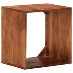 Natural Acacia Wood Wall Cube Shelf, Open Compartment, Single