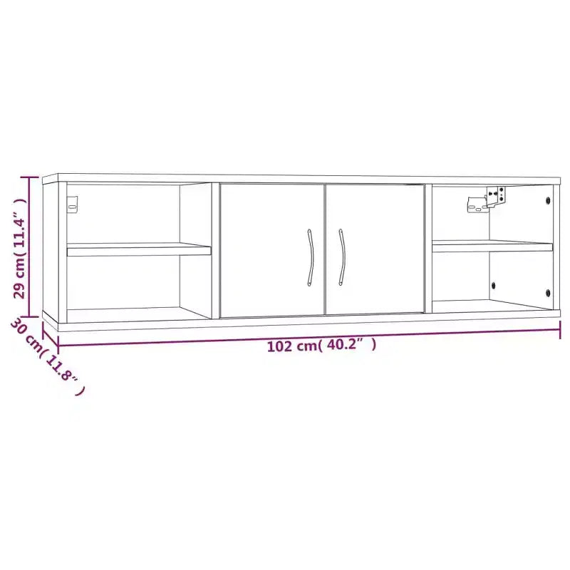 Grey Smoked Oak 2-Shelf Floating Wall Shelf