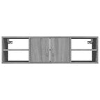 Grey Smoked Oak 2-Shelf Floating Wall Shelf