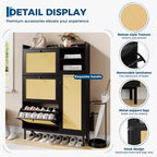 Black / Brown / Khaki Rattan Shoe Cabinet, Freestanding, 3 Flip Drawers + 5 Shelves, Up to 30 Pairs