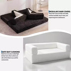 Corduroy 5-in-1 Convertible Sofa Bed, Folding Floor Couch, Seats & Sleeps 2