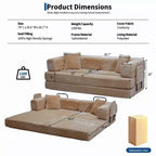 Corduroy 5-in-1 Convertible Sofa Bed, Folding Floor Couch, Seats & Sleeps 2