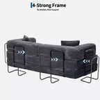 Corduroy 5-in-1 Convertible Sofa Bed, Folding Floor Couch, Seats & Sleeps 2