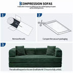 Corduroy 5-in-1 Convertible Sofa Bed, Folding Floor Couch, Seats & Sleeps 2