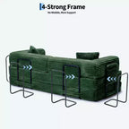 Corduroy 5-in-1 Convertible Sofa Bed, Folding Floor Couch, Seats & Sleeps 2