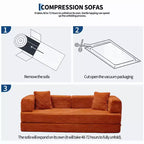 Corduroy 5-in-1 Convertible Sofa Bed, Folding Floor Couch, Seats & Sleeps 2