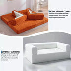 Corduroy 5-in-1 Convertible Sofa Bed, Folding Floor Couch, Seats & Sleeps 2