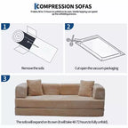 Corduroy 5-in-1 Convertible Sofa Bed, Folding Floor Couch, Seats & Sleeps 2